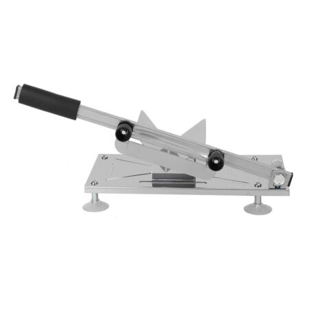 Meat Slicing Machine Manual Frozen Meat Slicer Mutton Roll Food Slicer Stainless Steel Adjustable Thickness Slicer for Freezing Beef and Mutton Vegetables Cheese, Silver
