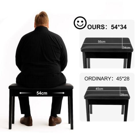 Piano Stools 54x34x45CM Piano Stool Faux Leather Keyboard Bench with Storage Multi-Purpose Stool for Piano Stool Storage (54x34x45CM) (1/5)