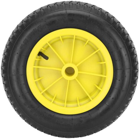 14 Inch Yellow Pneumatic Wheel Trolley Wheel Tire Tube Wheelbarrow Pneumatic Tire Trolley Wheels Casters (1/5)
