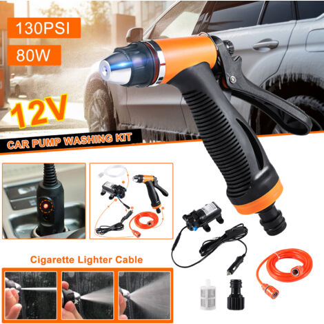 Car Washing Kit Jet Wash Portable High-Pressure Washer Spray Gun Car Cleaning Sprayer Gun Washer Water Pump 12V 72W for Auto Moto Marine Pet Window Travel Gardening Camping Washing (1/5)