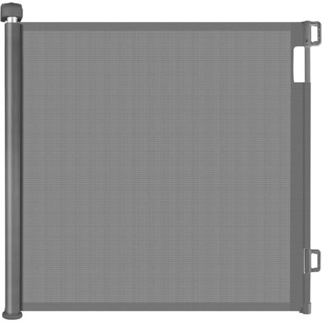 Retractable Stair Gate  Extends up to 150cm Wide x 83cm Tall  One-Handed Operation  Safety Gate for Stairs, Doorways, Hallways & Outdoor Use (Grey, 300cm)