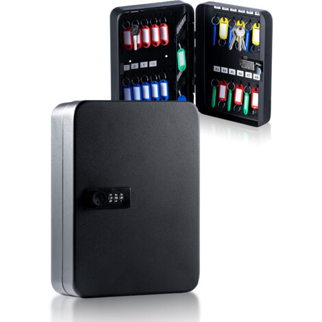 Key Safe Wall Mounted 48-Key Key Safe Key Cabinet with Combination Lock ...