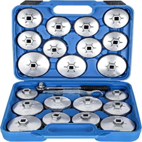 23pcs Oil Filter Socket Set Cup Typ Oil Filter Wrench Aluminum Alloy Oil Filter Removal Tool Wrench Socket Adapter Remover Tool Kit with Spanner Case with a Storage Case with Spanner (1/5)