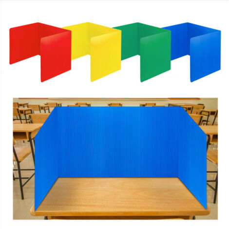 4-Pack Desk Dividers 54.5 29.5 34.5CM Privacy Dividers Classroom Privacy Shields Plastic Protective Screen Boards Panel Folders Partition for School Office Library (1/5)