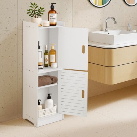 Bathroom Storage Cabinet 3 Tier Waterproof White Home Furniture Bathroom Storage Unit with Open Storage Shelf for Office Living Room Kitchen Entryway 75  24  20CM