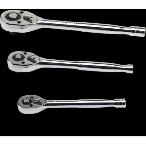 3-Piece Ratchet Handle Set - Quick Release Carbon Steel Wrench Kit for Home, Bicycle and Car Repair (1/5)