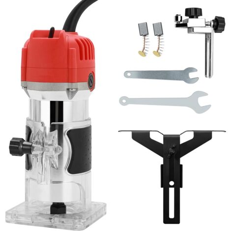 220V 30000RPM Electric Hand Trimmer Palm Router Power Router for Wood/Laminate Flooring(Red)