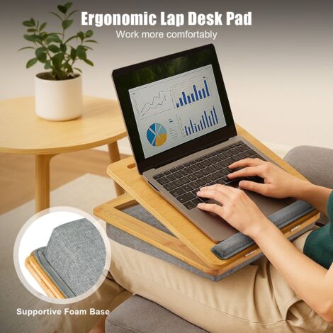 Laptop Tray Lap Desk 41.5X34X8CM Lapdesk with Cushion Laptop Stand Portable Tray Adjustable Angle Ergonomic Design for Notebook Tablet Laptops Stand for Desk Suitable for Travel