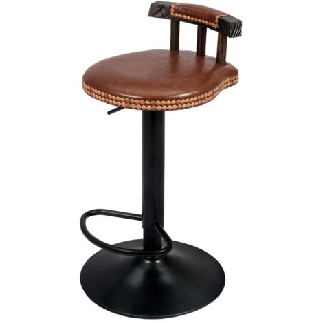 Vintage Bar Stools Adjustable Height Swivel Bar Chairs with High Legs Elegant Breakfast Stools for Kitchen Island Counter and Home Bars (Dark Brown, 1 PCS) (1/4)