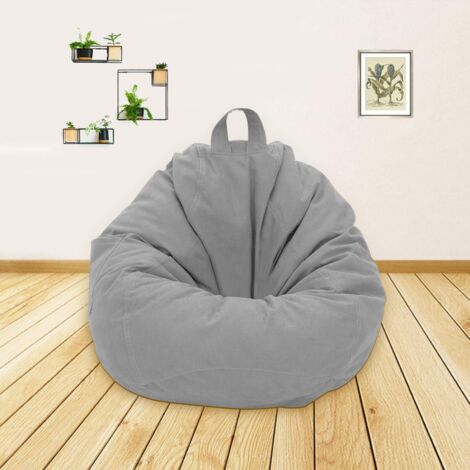 Adult Children Large Bean Bag Chair Sofa Cover Indoor Lazy Lounge Chair Home Decoration Lazy Sofa Perfect Lounge Chair Game Chair Light Grey