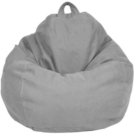 Bean Bag Cover Lounger Bean Bag Storage Chair Cover Bean Bag Chair Sofa Cover Without Filler High Back Chair Cover 90 x 110cm Gray