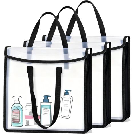 3-piece retractable paper storage box, black plastic handle folder, suitable for 12x12 inch cardboard/handmade paper, portable and durable craft storage solution (1/5)