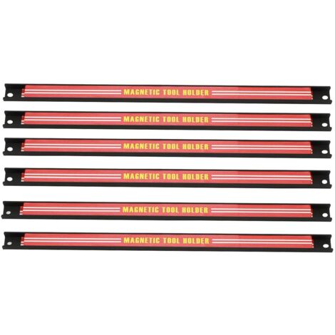 Hardware Set of 6 Magnetic Tool Holder Racks 18 Inch Magnetic Tool Strip Heavy Duty Garage Workshop Wall Holder Strip for Tools Tool Bar with Magnet for Screwdriver Wrench (18")