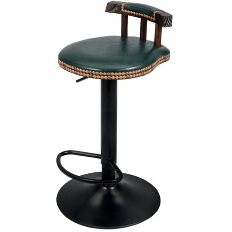 Vintage Bar Stools Adjustable Height Swivel Bar Chairs with High Legs Elegant Breakfast Stools for Kitchen Island Counter and Home Bars (Green, 1 PCS)