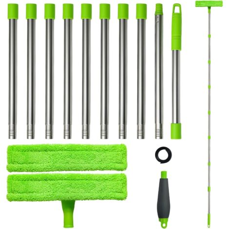 3.82M Window Cleaning Kit with Long Handle 2-in-1 Squeegee & Scrubber Window Squeegee Cleaner Tool Kit for Streak-Free Glass Cleaning Equipment (1/5)