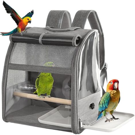 Bird cage backpack Parrot Cage Portable Bird Carrier Backpack with Perch Breathable Mesh Dome Travel Bag for Parrots Small Birds Small Pets Lightweight Travel Backpack (1/5)