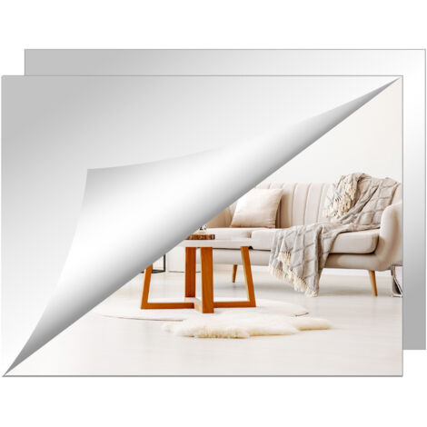 Mirrors Tiles Self-adhesive Mirror Glass MirrorTiles Wall MirrorSquare Wall Mounted Mirror Full Body Sticker Sheets for Bedroom Bathroom Living Room Gym (1, 40  30)