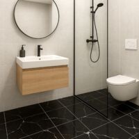 40Pcs Self Adhesive Floor Tiles, 30x 30cm Peel and Stick Marble Effect Vinyl Floor Tiles Waterproof Vinyl Flooring Stick On for Bathroom Kitchen Living Room Bedroom