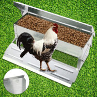 Automatic Chicken Feeder 5KG - Aluminium Treadle Poultry Feeder for Clean, Convenient Feeding - Ratproof Water-Resistant Self-Opening for Chickens, Ducks and Most Poultry