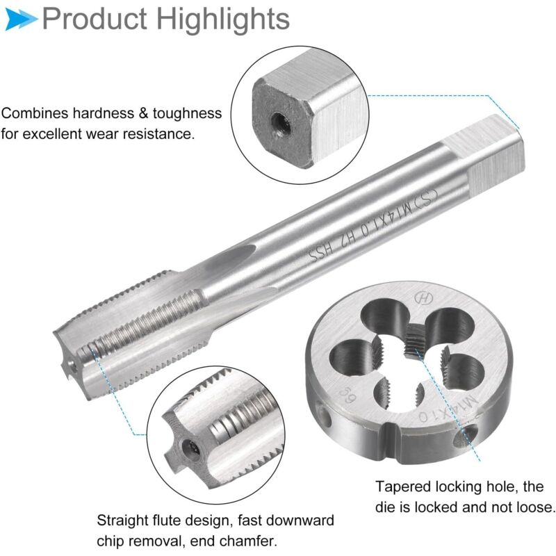 2 Tarauds Machine M4 X 0.7 H2 En Acier Rapide M2 | Revêtement Titane | Pour Acier, Alu, Inox | Cannelure Spirale - 6