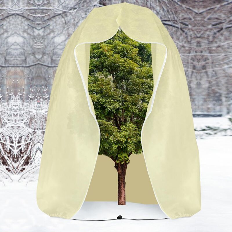 2 Housses D'hivernage Pour Plantes Extérieures 120x180 Cm - Tissu Non Tissé épais, Avec Cordon De Serrage - Pour Protéger Oliviers, Palmiers En Pot Du Gel