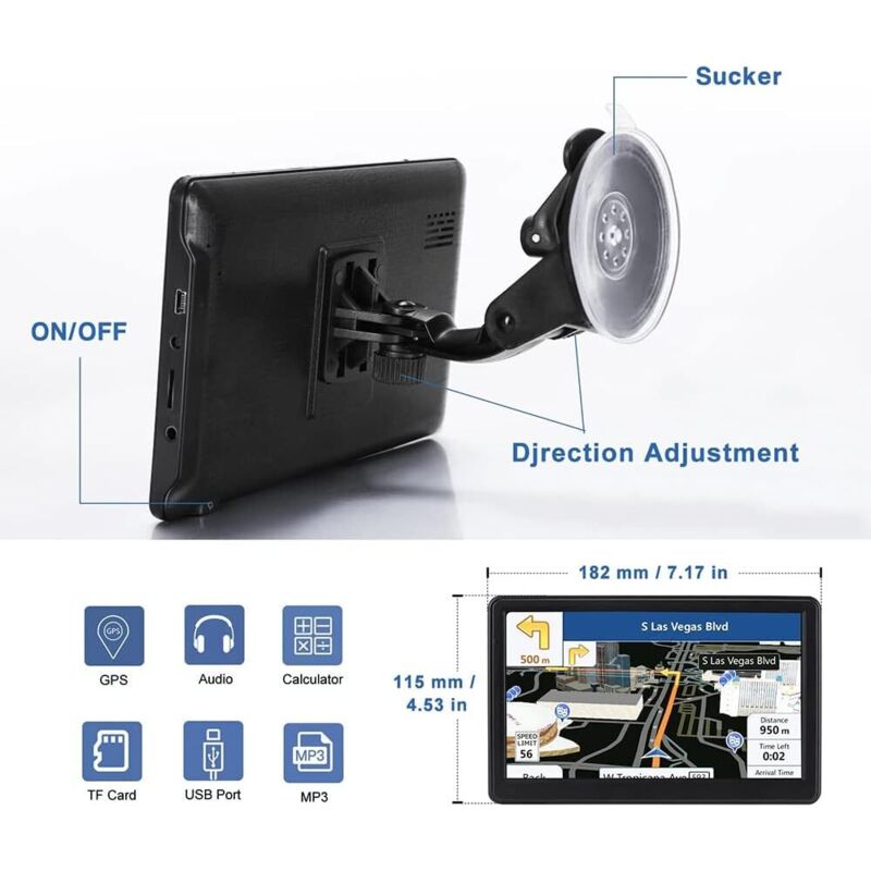 Navigateur Poids Lourd 2025 GPS 22,9cm Avec Cartes Europe 2025 - Navigation Voiture Camion Mises à Jour Gratuites Navigateur 9 Pouces Cartes Europe