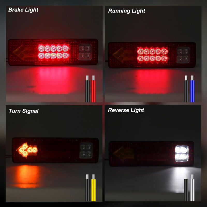Feux Arrière LED Pour Voiture – Kit Clignotant Stop Position 12V/24V étanche