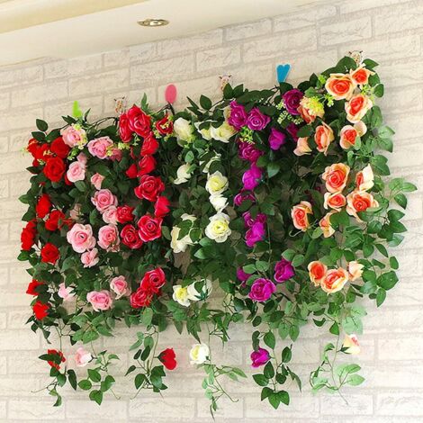 Guirlande De Dahlias Artificiels Blancs - 180 Cm - Soie Et Plastique - Pour Décoration Murale Intérieur/extérieur
