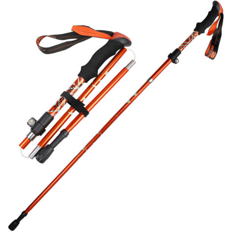 2 Bâtons De Randonnée Télescopiques Pliables – Aluminium 7075, Longueur 110-130cm, Avec 4 Paires De Tampons – Pour Trekking, Marche