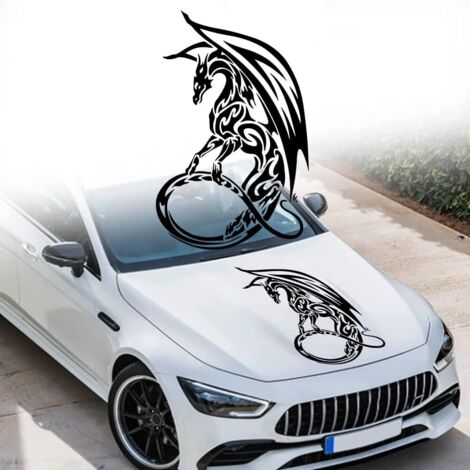 Autocollant Dragon Chinois Pour Capot De Voiture - PVC Imperméable, Amovible, Décoration Véhicule 50x36 Cm - 3