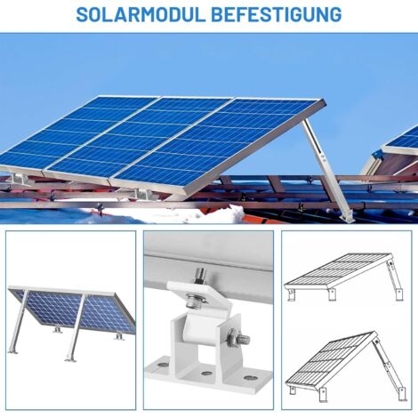 Supports Réglables Pour Panneaux Solaires - Inclinaison Ajustable, En Aluminium, Résistance Au Vent - Dimensions 275 X 243 X 43 Mm