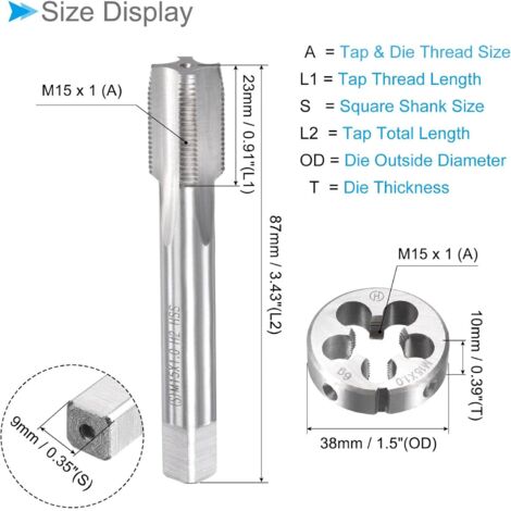 ARAMOX Taraud à Vis 40 Pièces Outils à Main Coniques à Filetage