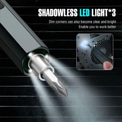 Kit De Mini Tournevis Électrique 62-en-1 Sans Fil De Précision Rechargeable Avec Lumière LED Et
