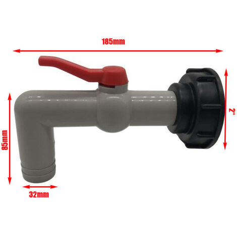 Lot 2 Becs De Vidange IBC Avec Écrou S60x6 – Robinet Raccord Cuve 1000L, Buse Adaptateur Universel Réservoir D’Eau