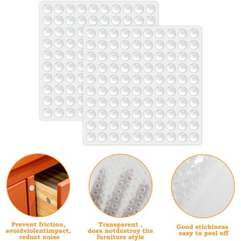 50 Ou 100 Tampons Silicone Pour Portes De Placard - Auto-adhésifs, Transparents, Anti-bruit Et Anti-rayures - 10x2 Mm
