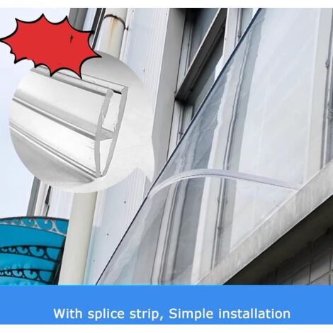 Protection Pluie Fenêtre Auvent De Porte Transparent En Polycarbonate - Marquise Invisible Anti-Pluie Pour Porche, Jardin Ou Balcon Marquise De Porte D' Entrée