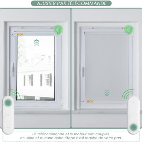 Allesin Store Enrouleur Occultant Électrique Rechargeable sans Perçage à l'intérieur, Moteur Silencieux, 100% Occultant, Protection Solaire, Blanc 70 x 120 cm (l x L Allesin Store Enrouleur Occultant Électrique Rechargeable sans Perçage à l'intérieur, Moteur Silencieux, 100% Occultant, Protection Solaire, Blanc 70 x 120 cm (l x L