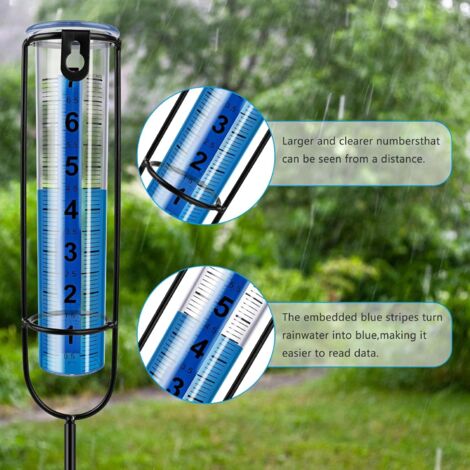 Pluviometre Exterieur Jardin Original Pluviomètre Avec Double échelle Transparent Pluviomètre Pour Cour Jardin Pluie