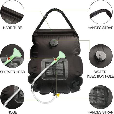 Douche Solaire De Camping 20L, Sac Pliable Froyak Pour Outdoor, Randonnée, Plage