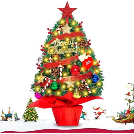 2 Sapins De Noël Artificiels 55 Cm - PVC, Décorations Intérieur/extérieur, Montage Facile, Réutilisables