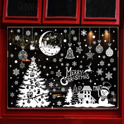 Stickers Fenêtre Noël 118 Pièces - Autocollants Électrostatiques Réutilisables XXL Pour Décorer Vitres, Portes Et Miroirs