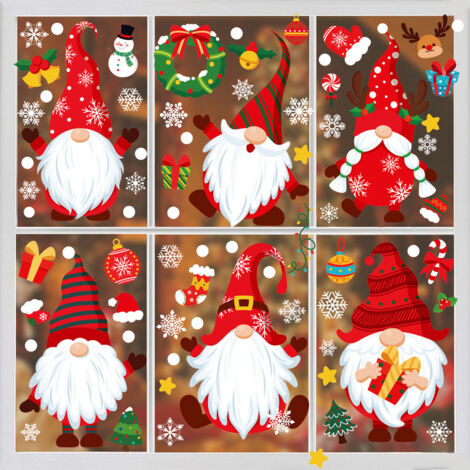 Stickers Fenêtre Noël Réutilisables 99AMZ Stickers Noël, Autocollant De Fenêtre Mural Electrostatique Autocollants Fenêtre Noël