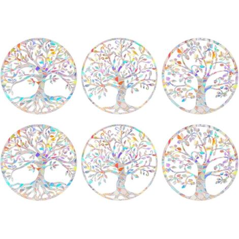 Lot De 40 Autocollants Anti-Collision Oiseaux - Répulsifs Fenêtres 7,5cm Réfléchissants