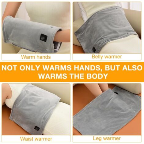 Coussin Chauffant électrique - Ceinture Pour Cou Et épaules - Gris Micropluche - Neuf