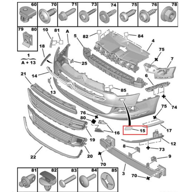 Couvercle De Buse Lave-Phares Pour Audi Q5 II (80A) 2021-2023 - Réf. 80A807753G / 80A807754G - Non Peint