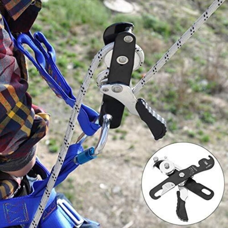 Descendeur D’escalade Auto-freinant 150kg – Alliage Alu-magnésium, Poignée Confortable, Pour Corde 10-12mm