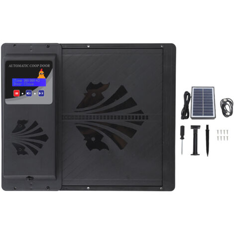 Eosnow – Ouvre-porte automatique pour poulailler à énergie solaire – Minuterie programmable – 3 modes d'alimentation – Matériau plastique durable