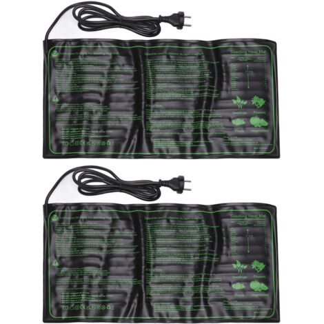 Eosnow 2 Pièces Tapis Chauffant Imperméable Pour Semis,Coussin à Température Constante pour la Croissance des Graines de Plantes,Prise UE 220-240V