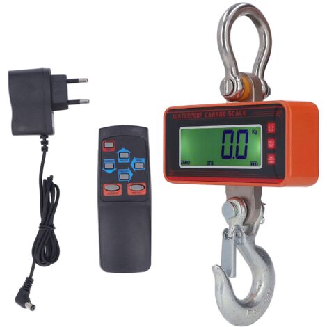 Eosnow Balance de grue électronique industrielle 1500KG 3000LB,balance suspendue sans fil étanche à écran LCD,prise UE 100-240V,orange
