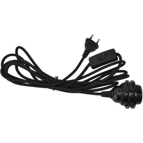 Eosnow – Douille de lampe suspendue E27 – Cordon 3,5 m avec interrupteur – Prise UE 100-240V – Matériau ABS ignifuge